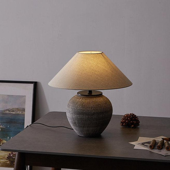 LED Japanese Retro Style Ceramic Table Lamp-DWHOME
