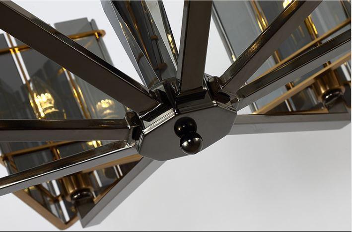 LED European Luxury Design Chandelier with Black Glass - DWHOME