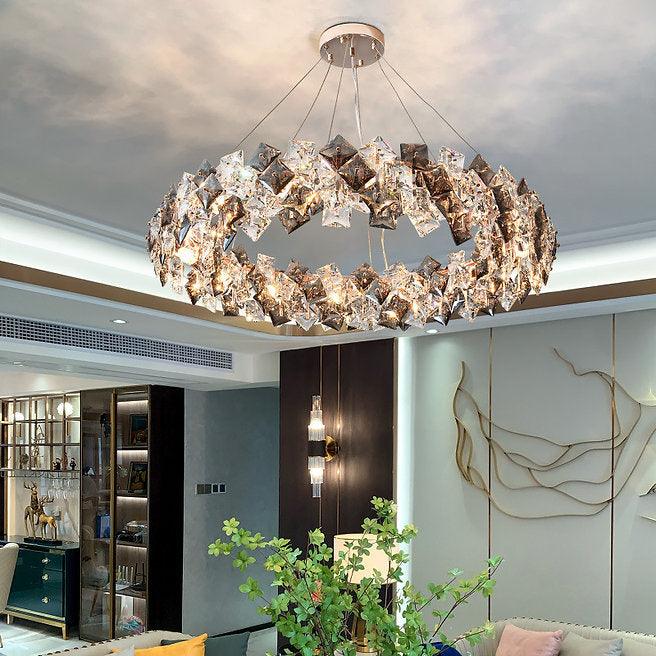 LED Modern Crystal Ring Pendant Light - DWHOME