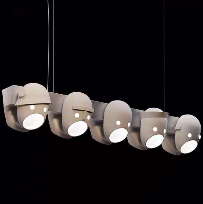 LED Modern Creative Mask Design Linear Pendant Light - DWHOME