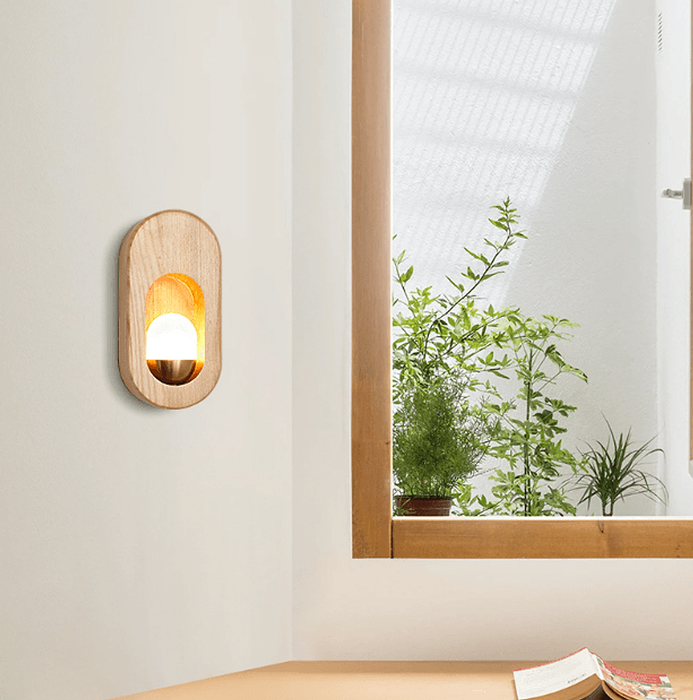 LED Japanese Style Wood Simple Modern Wall Light-DWHOME