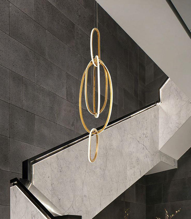 LED Stainless Steel Chandelier For Staircase - DWHOME