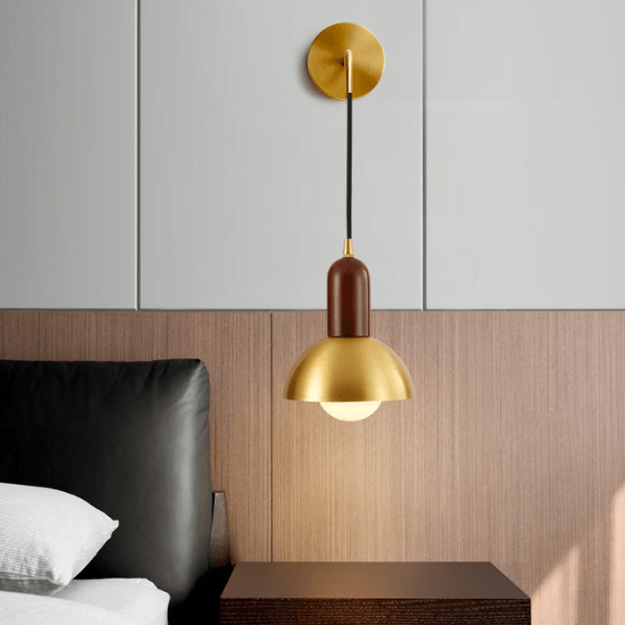 LED Modern Brass Bedside Wall Lamp-DWHOME