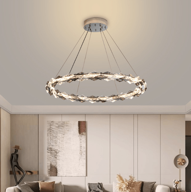 LED Luxury Style Modern Crystal Ring Pendant Light - DWHOME