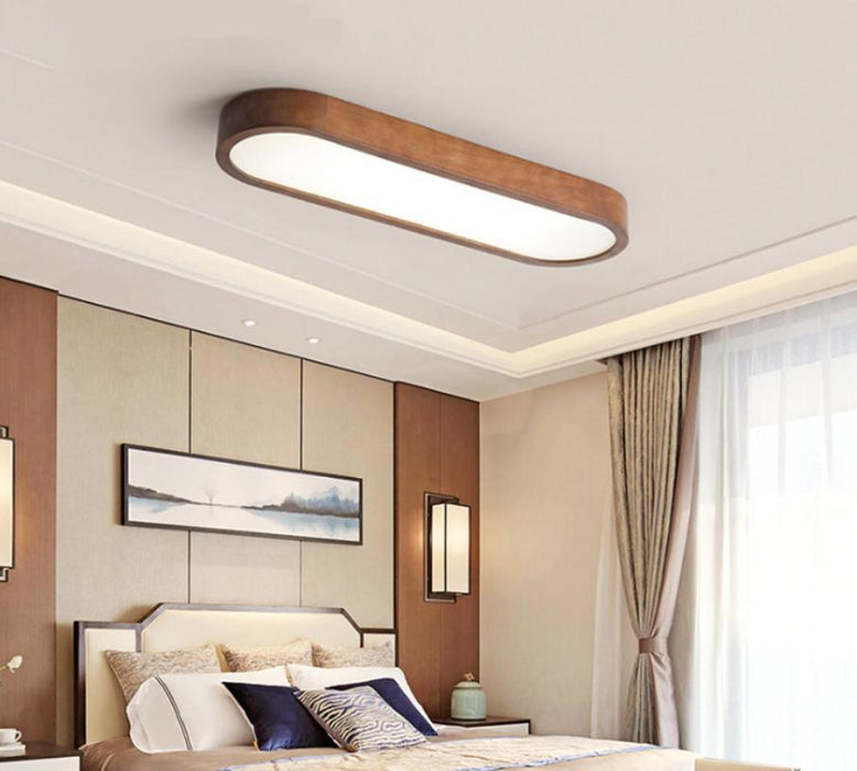 LED Classic Wood Long Ceiling Light - DWHOME