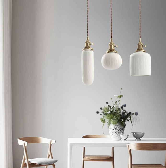 LED Simple Ceramic Pendant Light - DWHOME