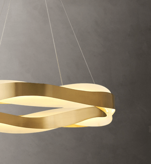LED Ribbon Design Modern Golden Pendant Light - DWHOME