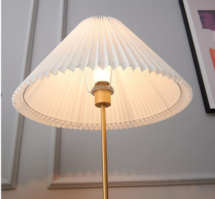 Copper Wood Cloth Floor Table Lamp - DWHOME