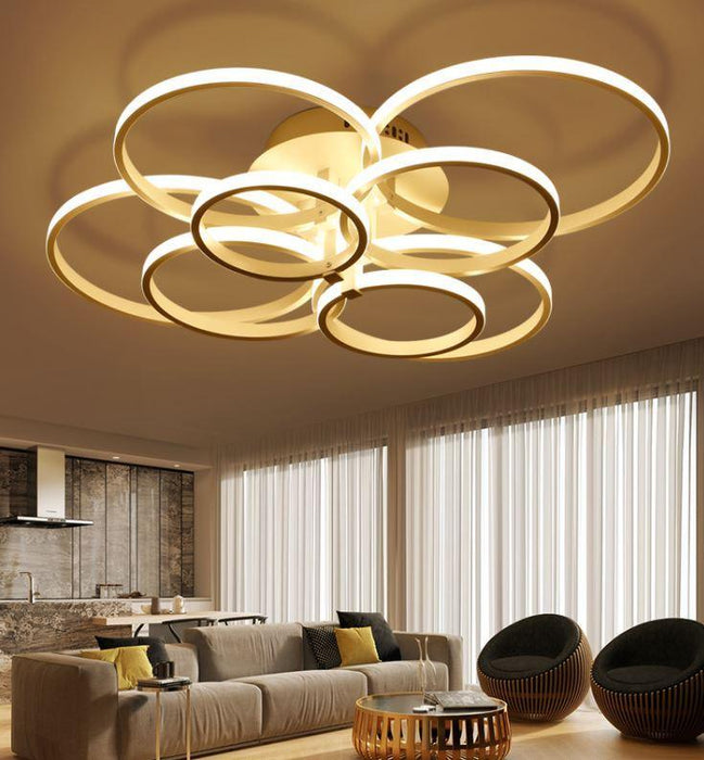 Modern Multi-Circle LED Ceiling Light for Living Room - DWHOME