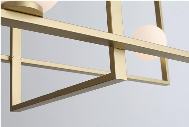 LED Geometric Chandelier in Gold with Metal and Glass - DWHOME