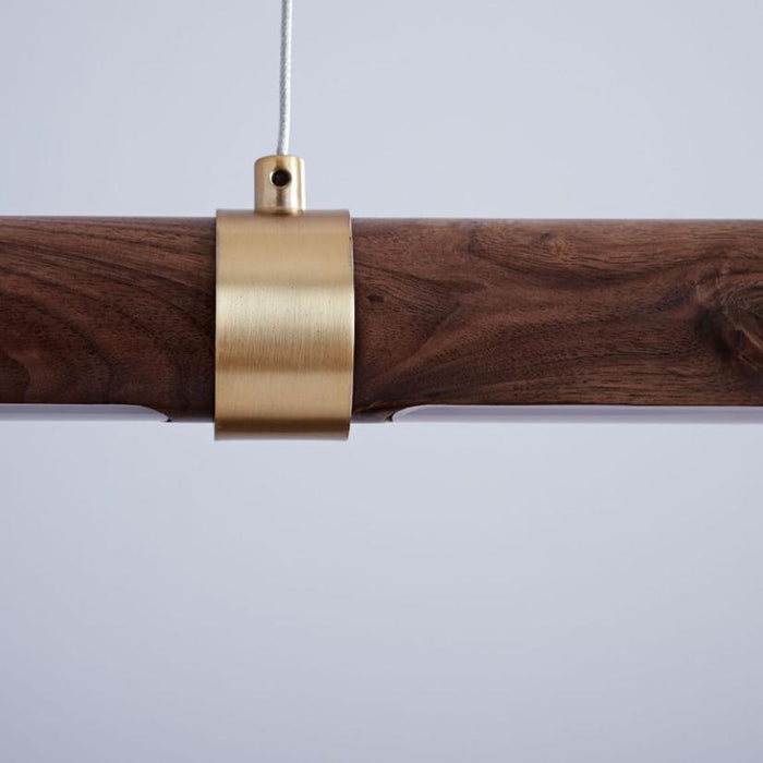 LED Wood Modern Linear Pendant Light - DWHOME