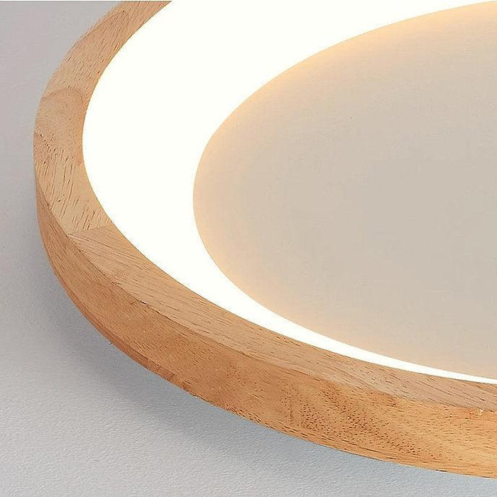 LED Wooden Halo Round Modern Ceiling Light-DWHOME