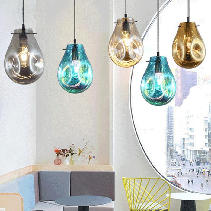 LED Modern Decorative Multi-color Design Glass Pendant Light - DWHOME