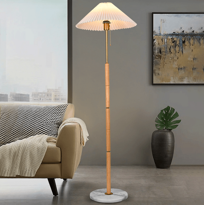 LED Simple Wood Design Modern Floor Lamp for Living Room - DWHOME