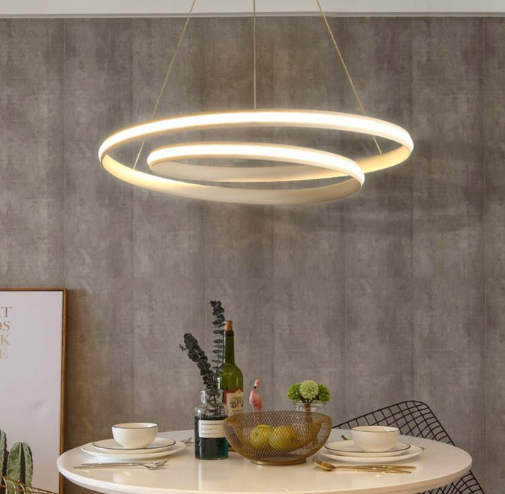 LED Double Circle Postmodern Pendant Light - DWHOME