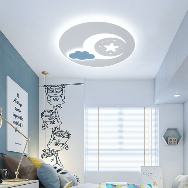LED New Moon & Star Children Ceiling Light - DWHOME