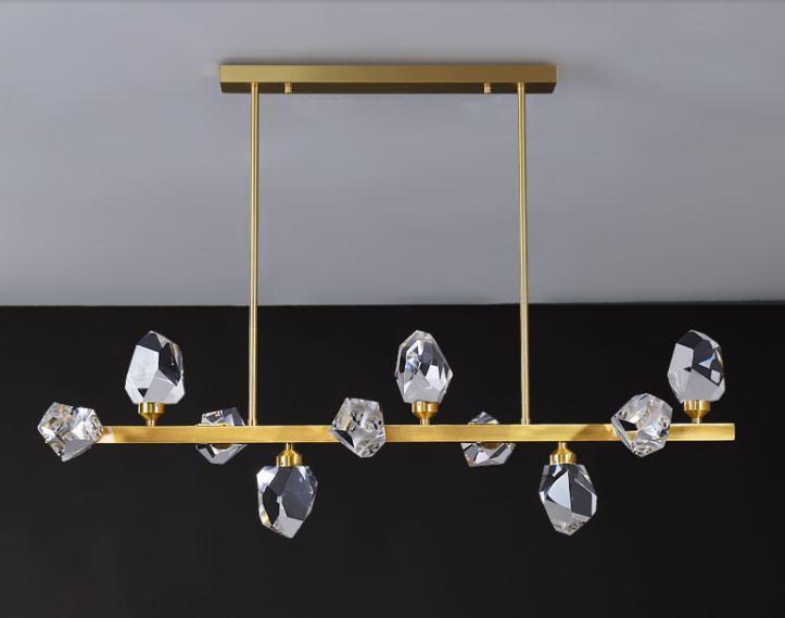LED Multi-Light K9 Crystal Gold Pendant Light - DWHOME