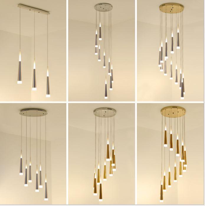 LED Rain Drop Long Chandelier for Living Room Staircase - DWHOME