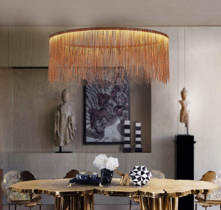 Tassel Design Aluminium Steel LED Chandelier Pendant Light - DWHOME