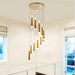 LED Rain Drop Long Chandelier for Living Room Staircase - DWHOME