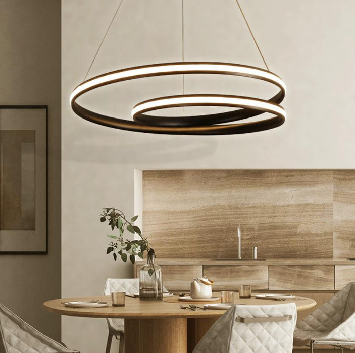 LED Double Circle Postmodern Pendant Light - DWHOME