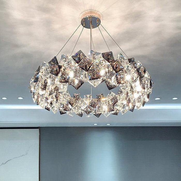 LED Modern Crystal Ring Pendant Light-DWHOME
