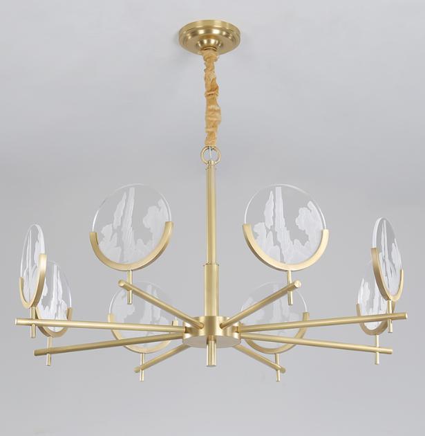 LED Chinese Style Brass Pendant Light - DWHOME