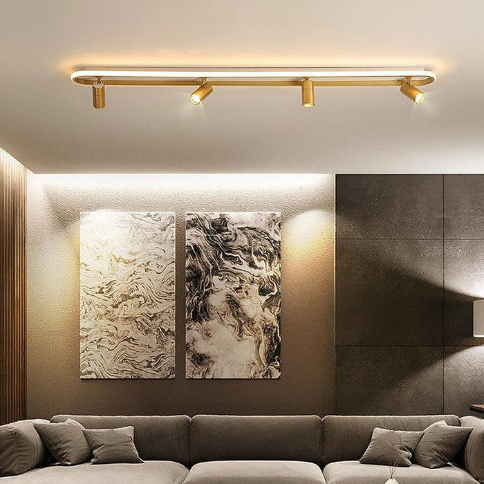LED Golden Modern Ceiling Mounted Track Light Set-DWHOME
