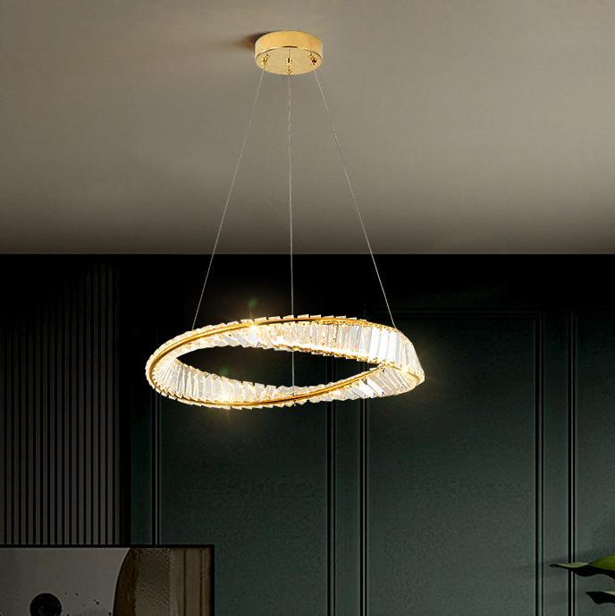 LED Luxury Style Crystal Halo Pendant Light - DWHOME