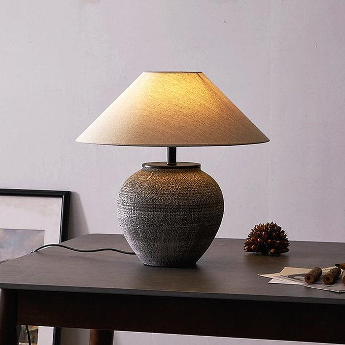 LED Japanese Retro Style Ceramic Table Lamp-DWHOME