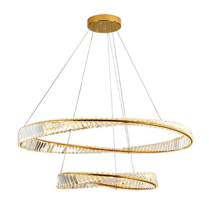 LED Luxury Style Crystal Halo Pendant Light - DWHOME