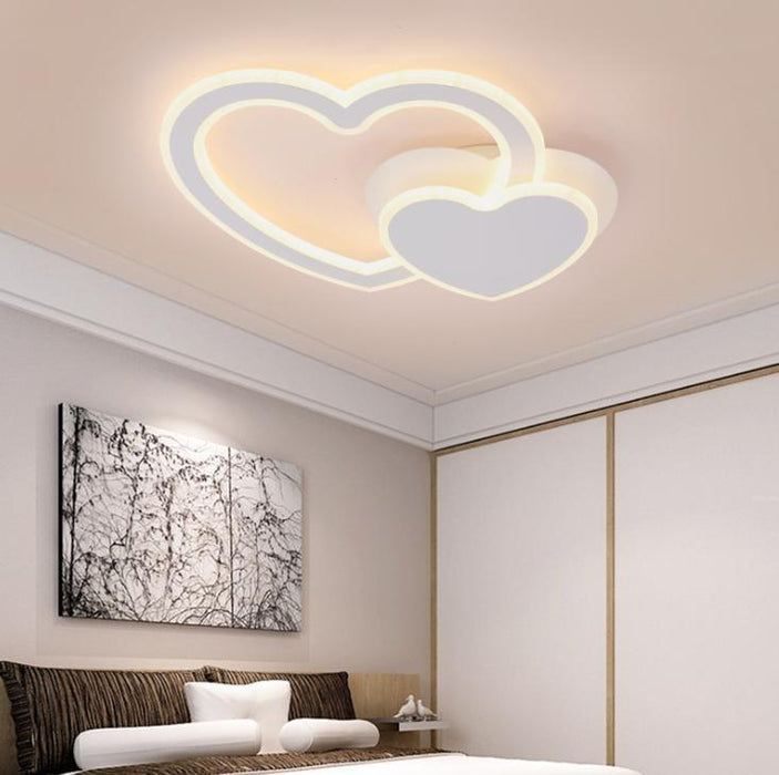 LED Double Heart Ceiling Light - DWHOME