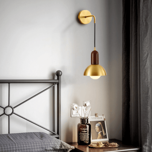 LED Modern Brass Bedside Wall Lamp-DWHOME