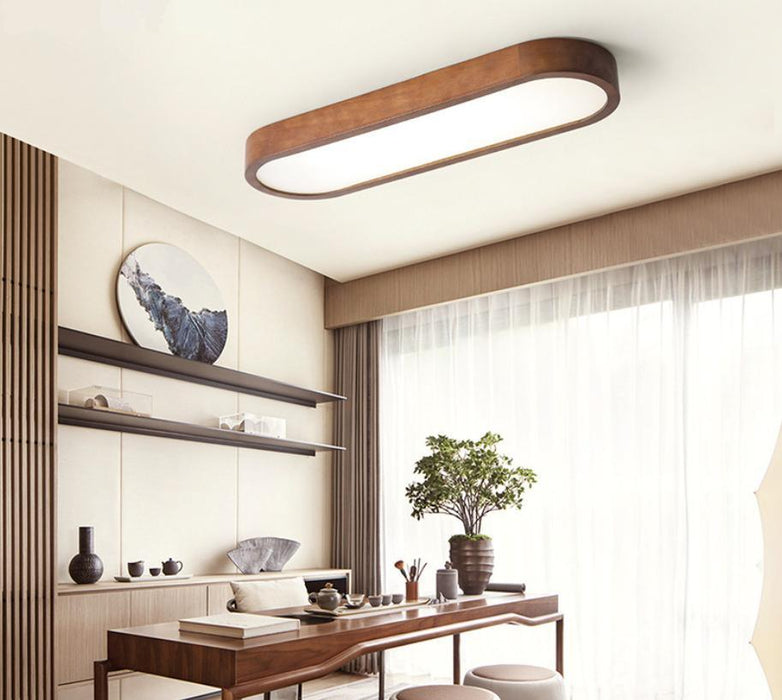 LED Classic Wood Long Ceiling Light - DWHOME