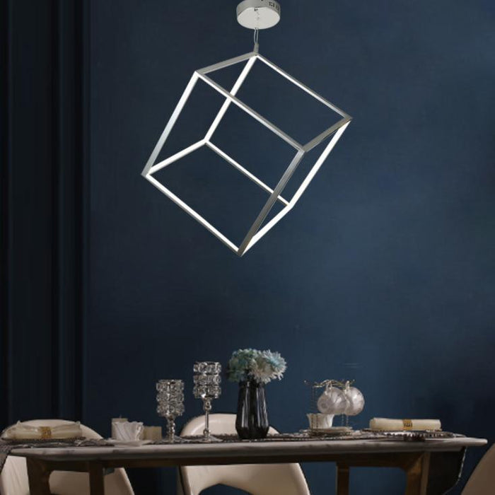 LED Cubic Frame Modern Pendant Light - DWHOME