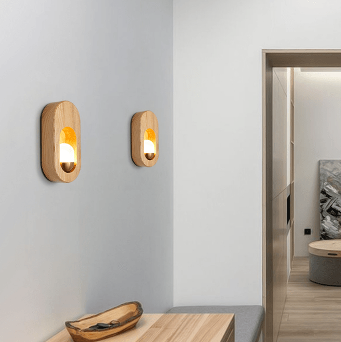LED Japanese Style Wood Simple Modern Wall Light-DWHOME
