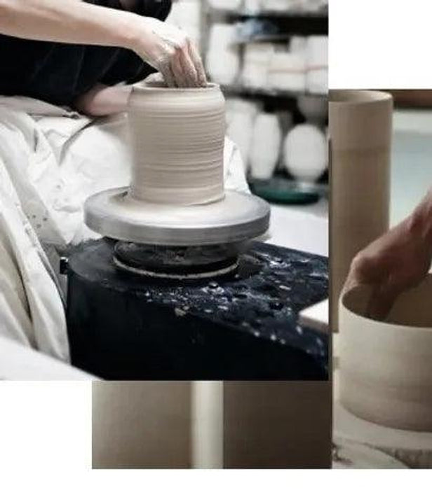 LED Handmade Ceramic Cloth Table Lamp-DWHOME