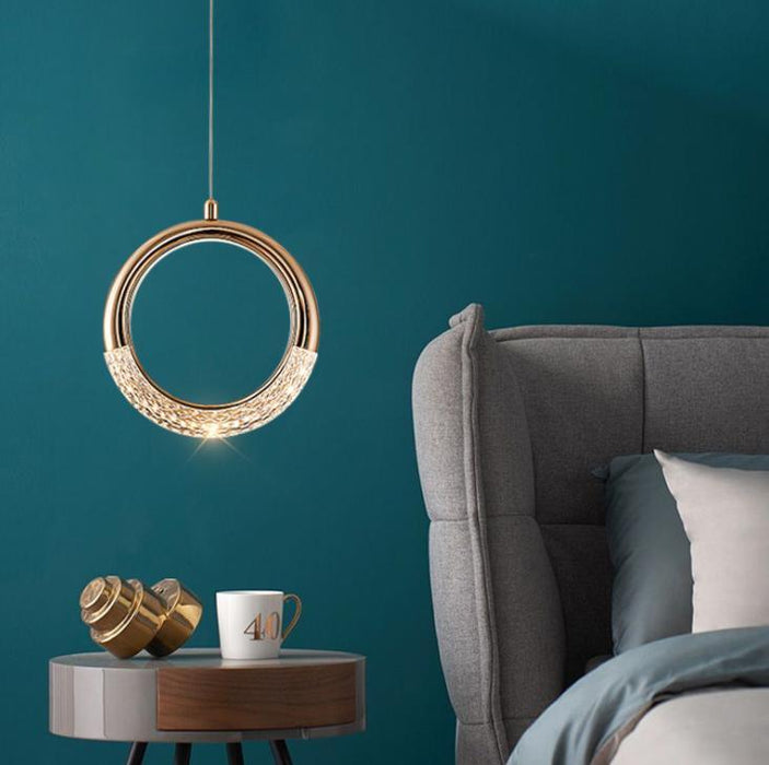 LED Multi-Design Golden Ring PendantCeilingWallTable Light - DWHOME