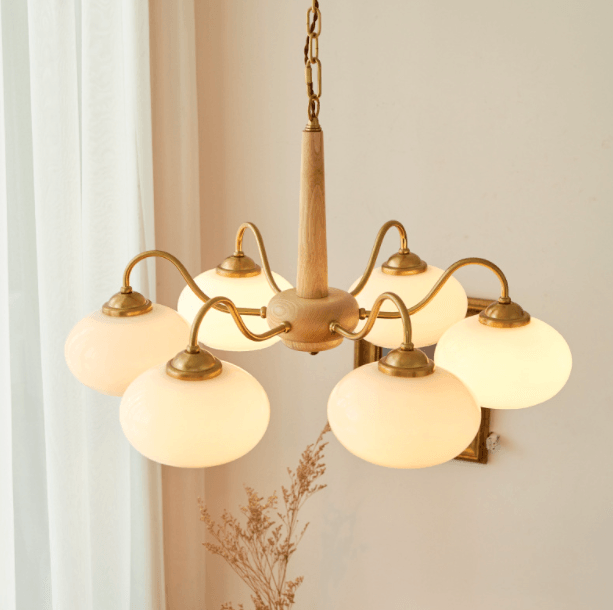 LED French Style Modern Wood Pendant Light - DWHOME