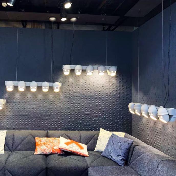 LED Modern Creative Mask Design Linear Pendant Light - DWHOME