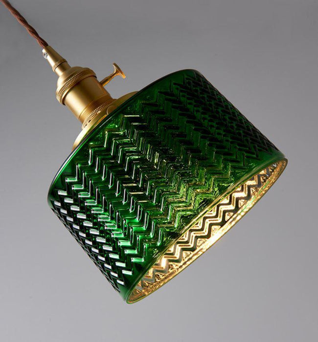 LED Retro Loft Green Glass Pendant Light - DWHOME