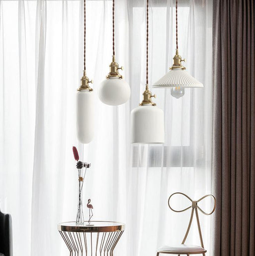 LED Simple Ceramic Pendant Light - DWHOME