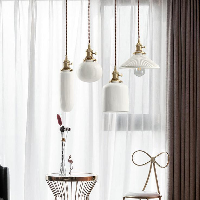 LED Simple Ceramic Pendant Light - DWHOME