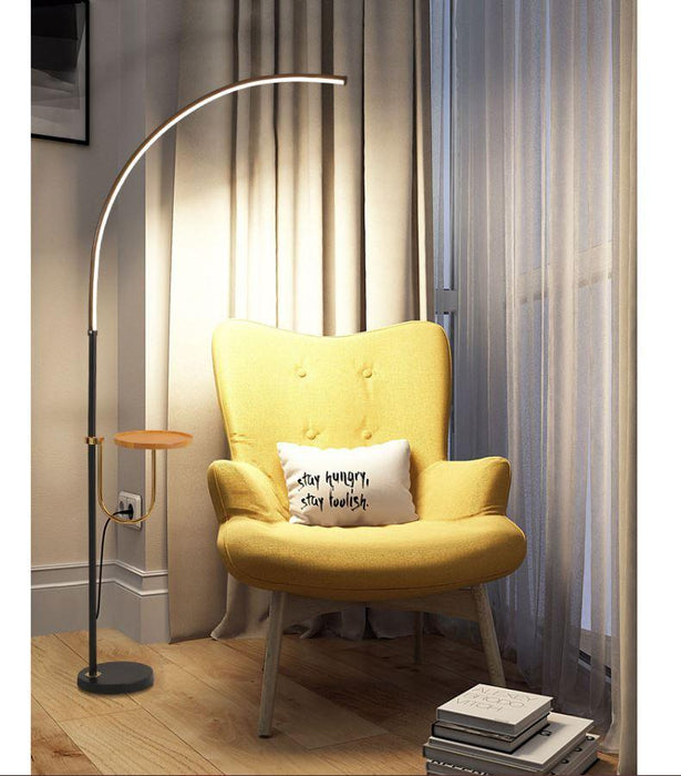 LED Curve Standing Lamp with Tea Table - DWHOME