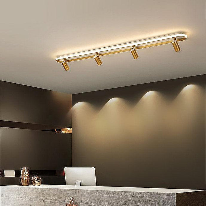 LED Golden Modern Ceiling Mounted Track Light Set-DWHOME
