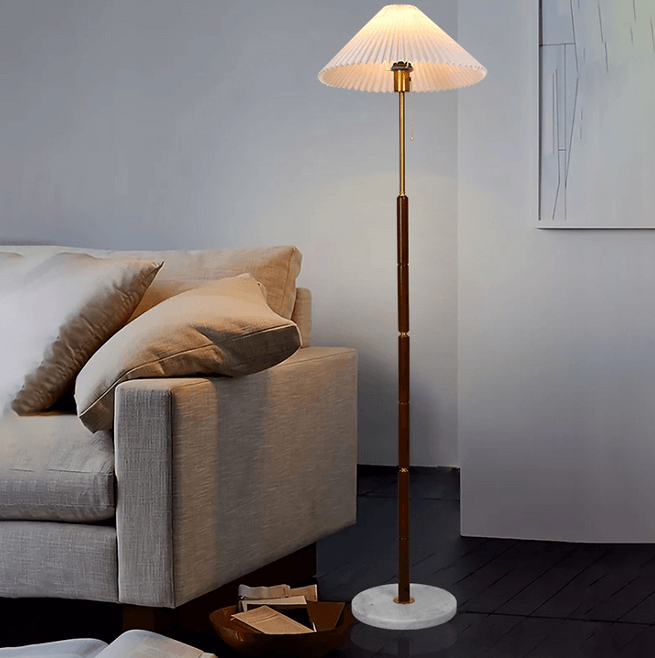 LED Simple Wood Design Modern Floor Lamp for Living Room - DWHOME