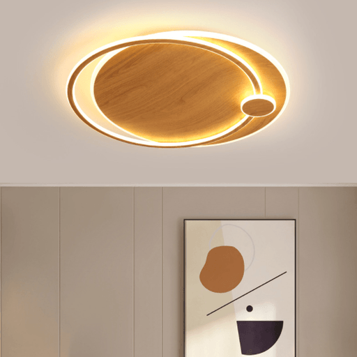 LED Japanese Style Simple Wooden Color Modern Ceiling Light - DWHOME