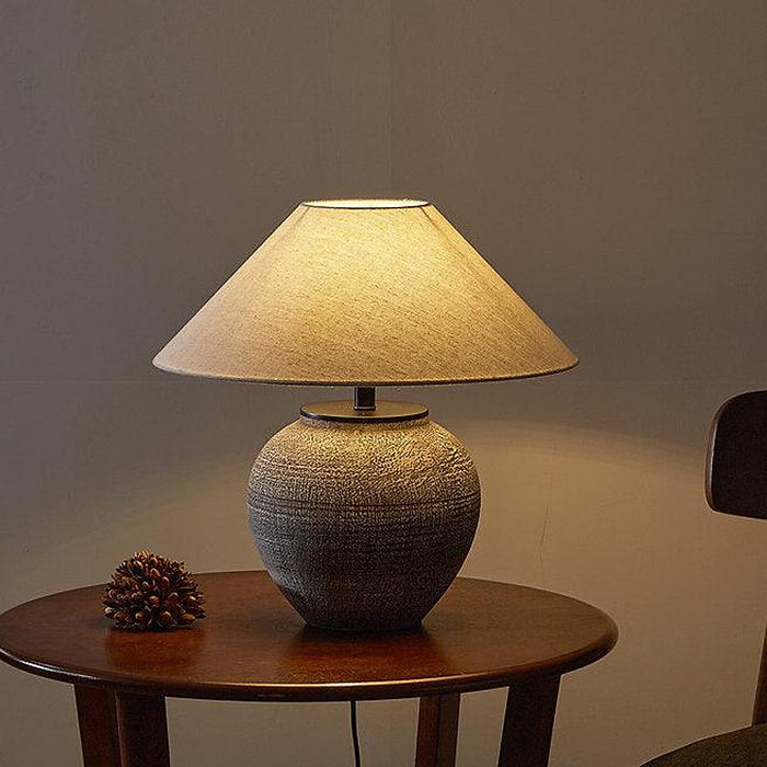 LED Japanese Retro Style Ceramic Table Lamp-DWHOME