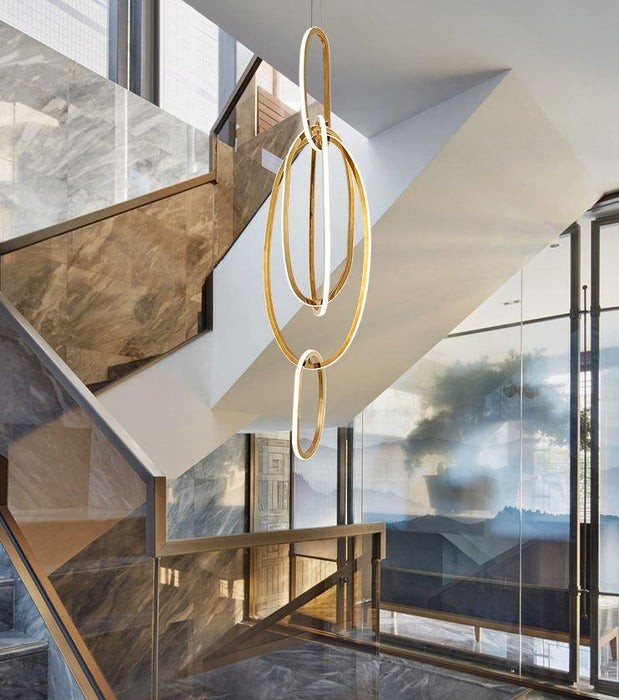 LED Stainless Steel Chandelier For Staircase - DWHOME
