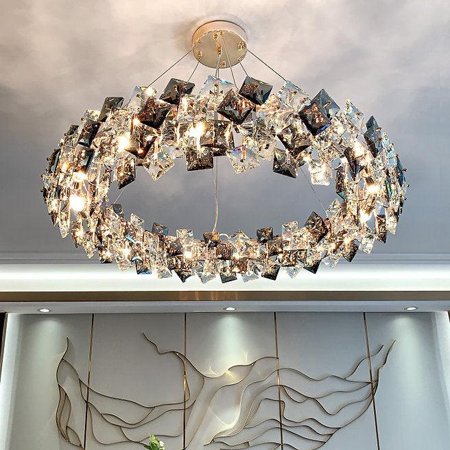 LED Modern Crystal Ring Pendant Light - DWHOME